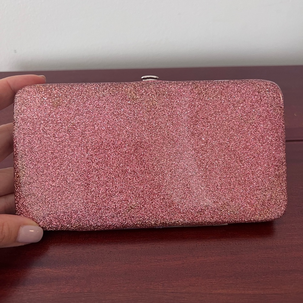 Pink Glitter Clutch/Card Case